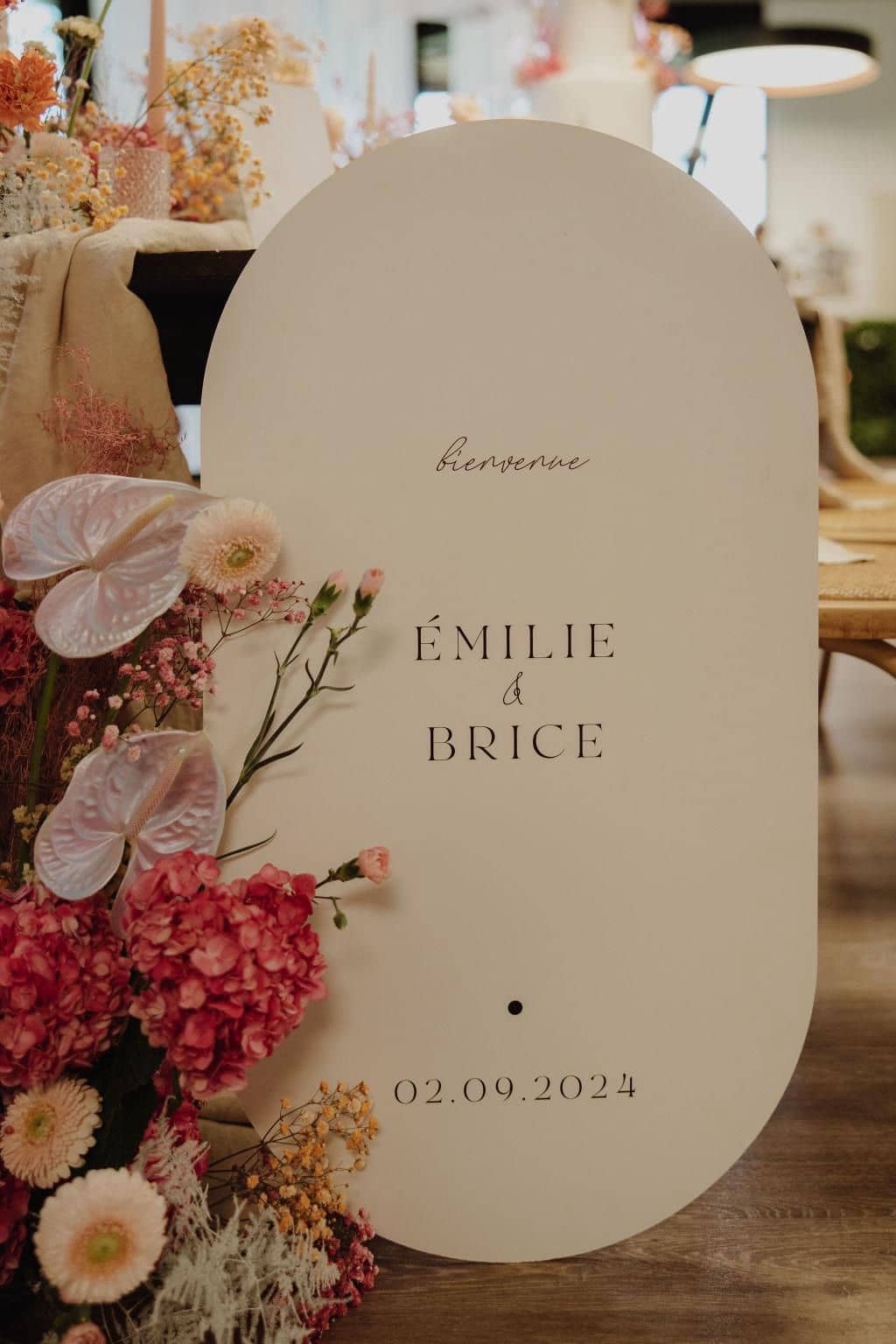 Panneau de bienvenue ovale - Collection Black and White