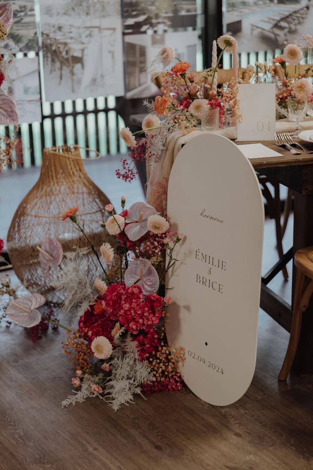 Panneau de bienvenue ovale - Collection Black and White