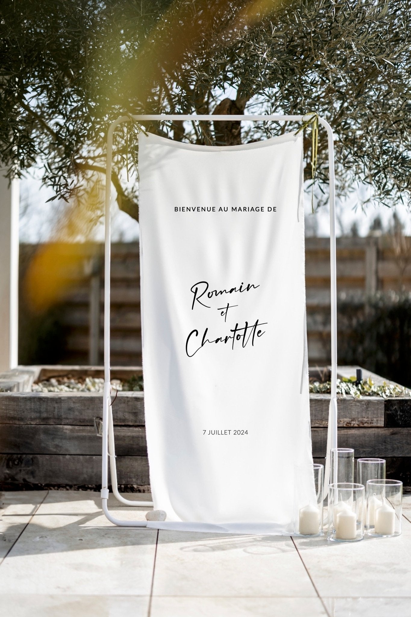 Affiche de bienvenue tissu moderne - Agencemdf