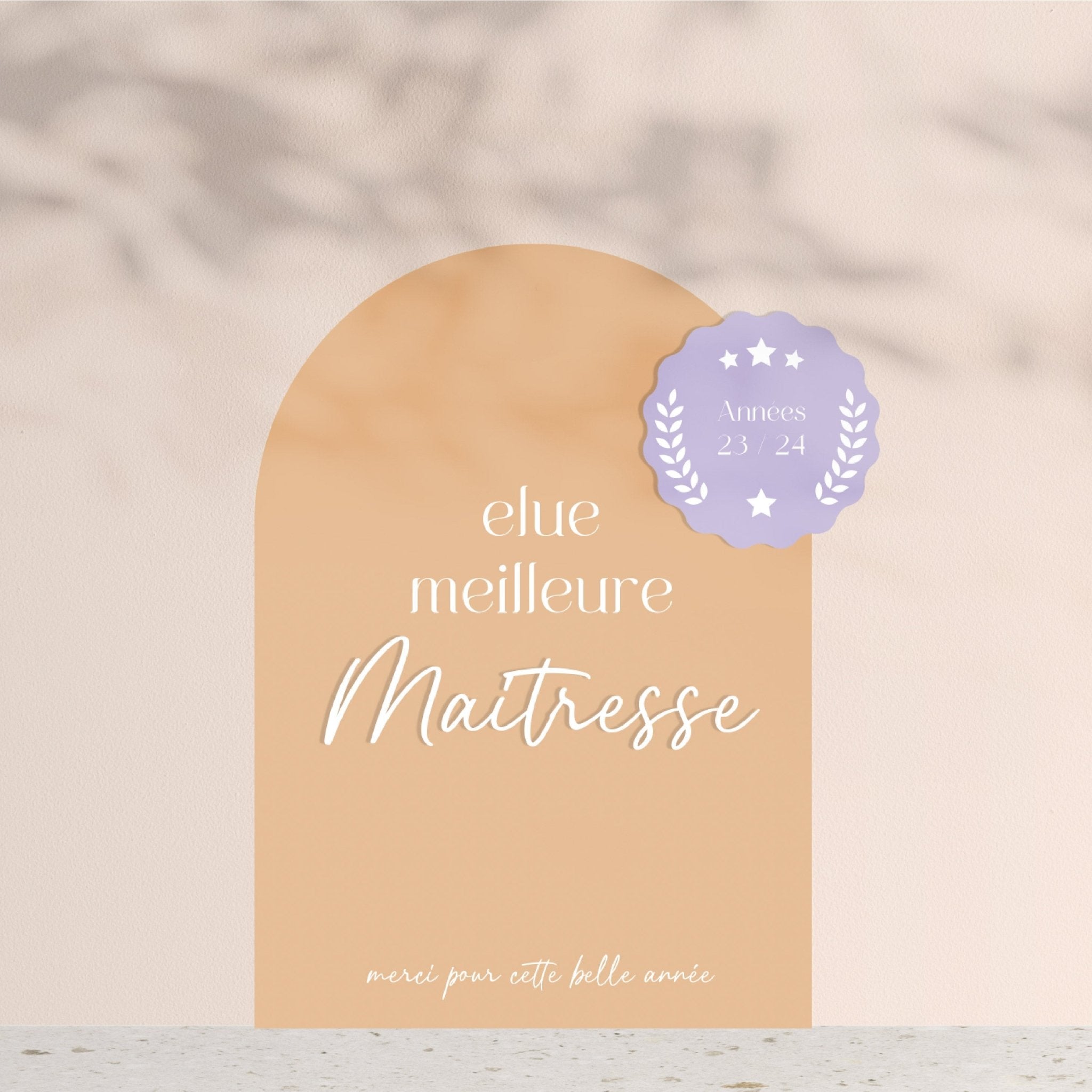 Affiche en plexi élue meilleure maîtresse/atsem/nounou - Agencemdf