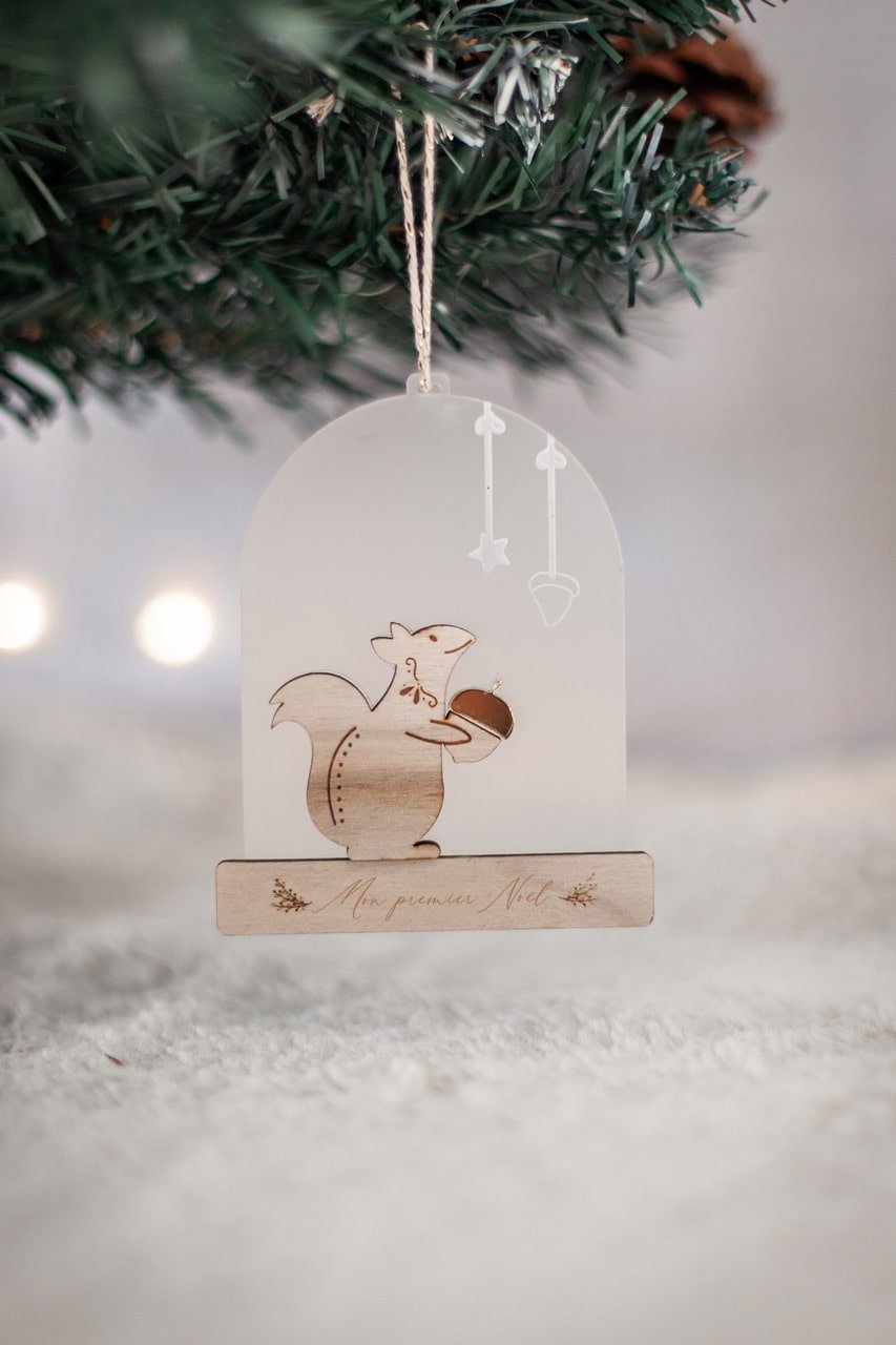 Boule de noël boule à neige écureuil - Agencemdf