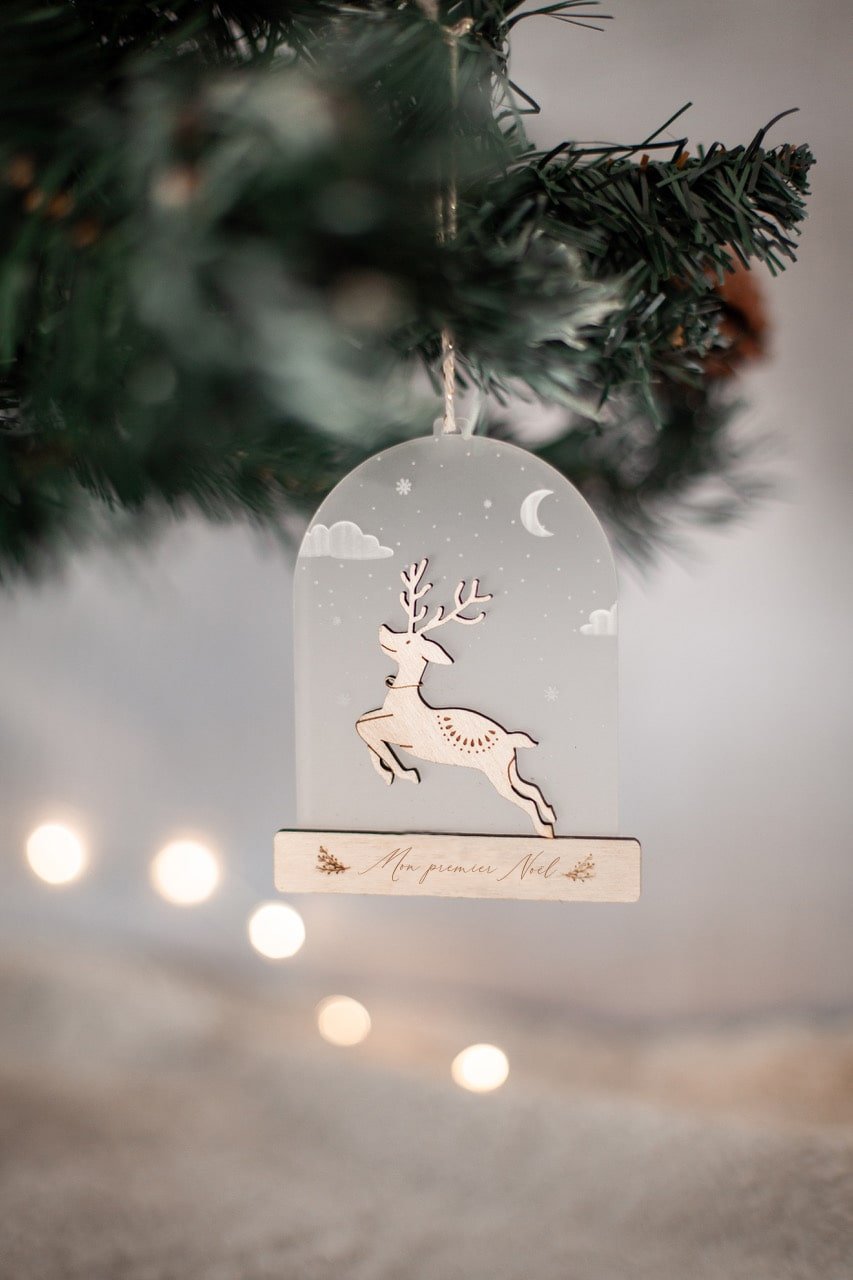 Boule de noël boule à neige le roi de la forêt - Agencemdf