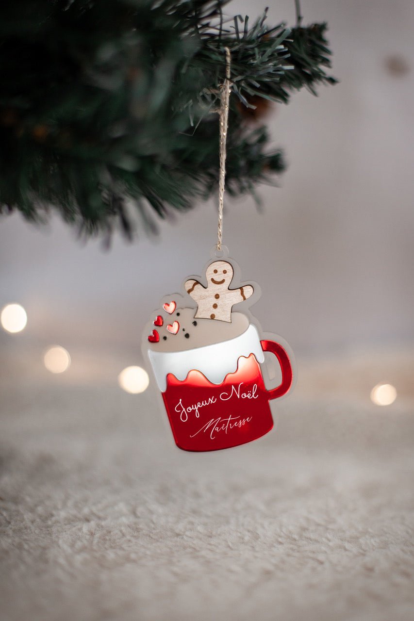 Boule de noël colorée mug gourmand - Agencemdf