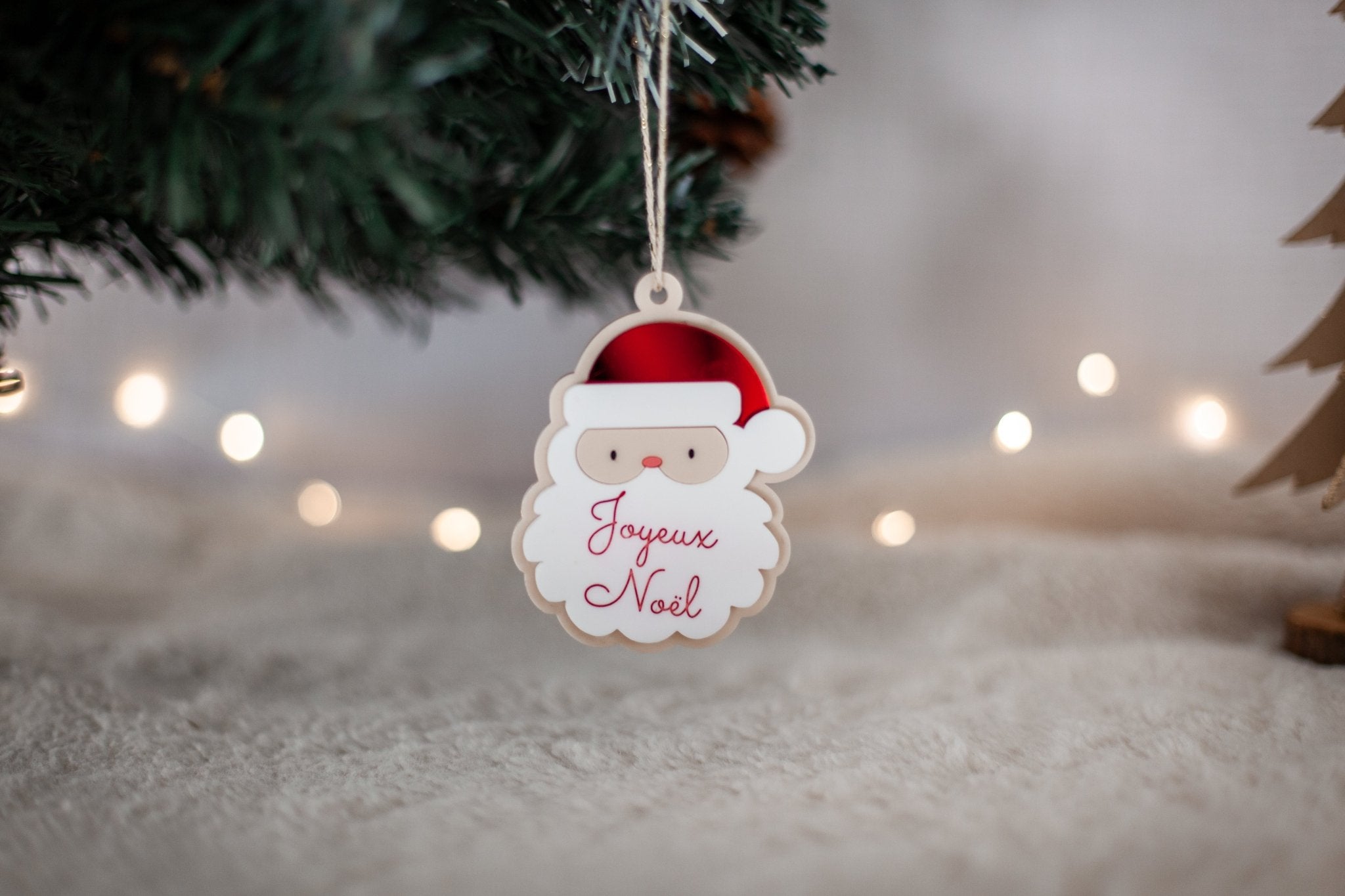 Boule de noël colorée père noël - Agencemdf
