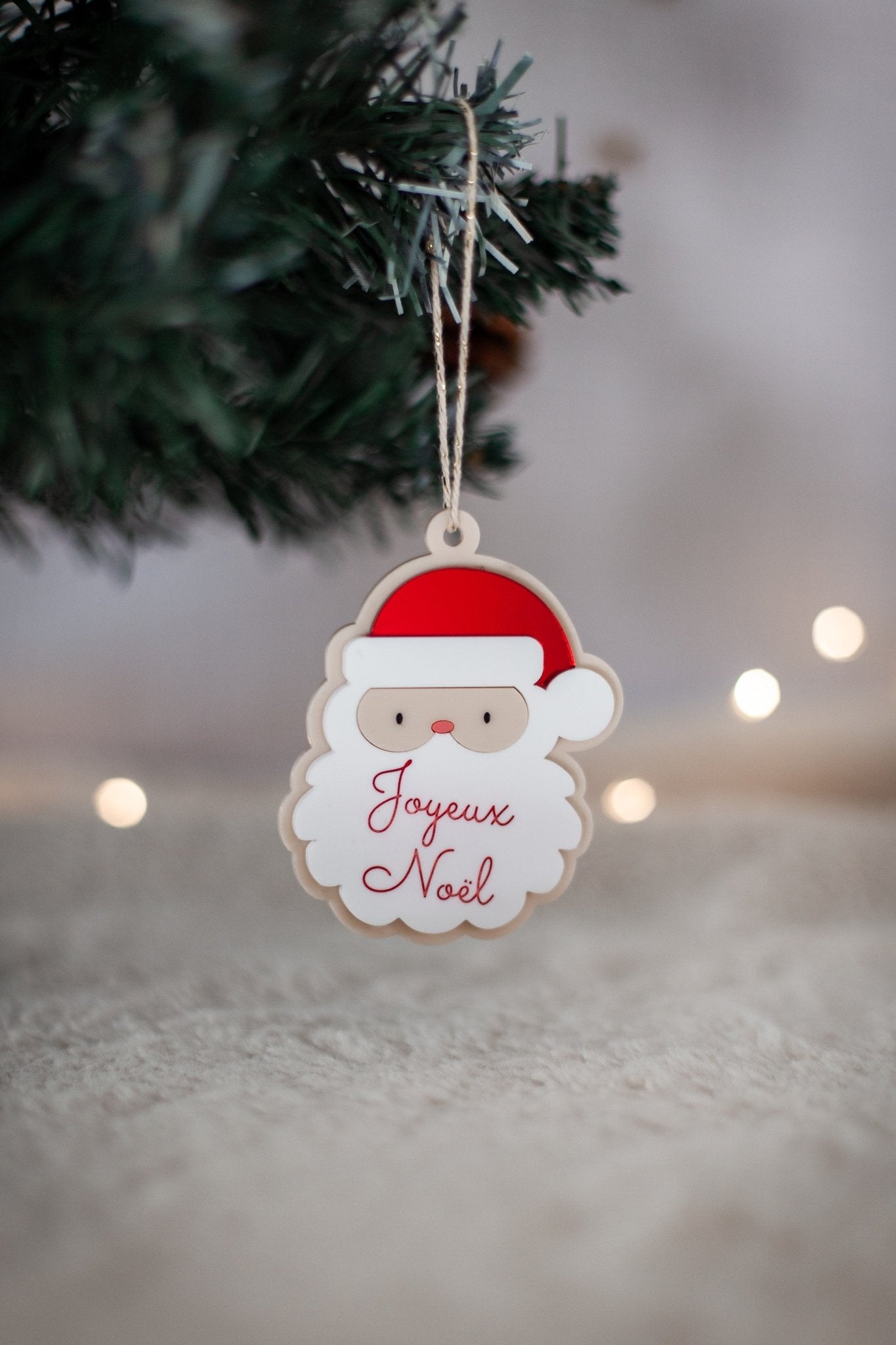 Boule de noël colorée père noël - Agencemdf