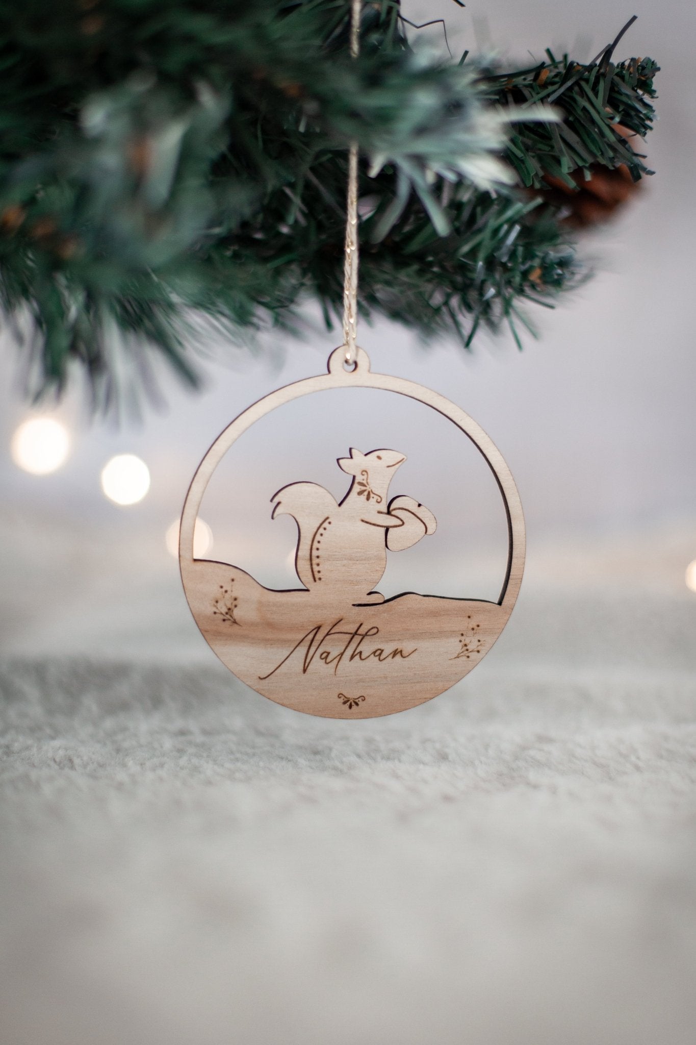 Boule de noël personnalisée écureuil - Agencemdf