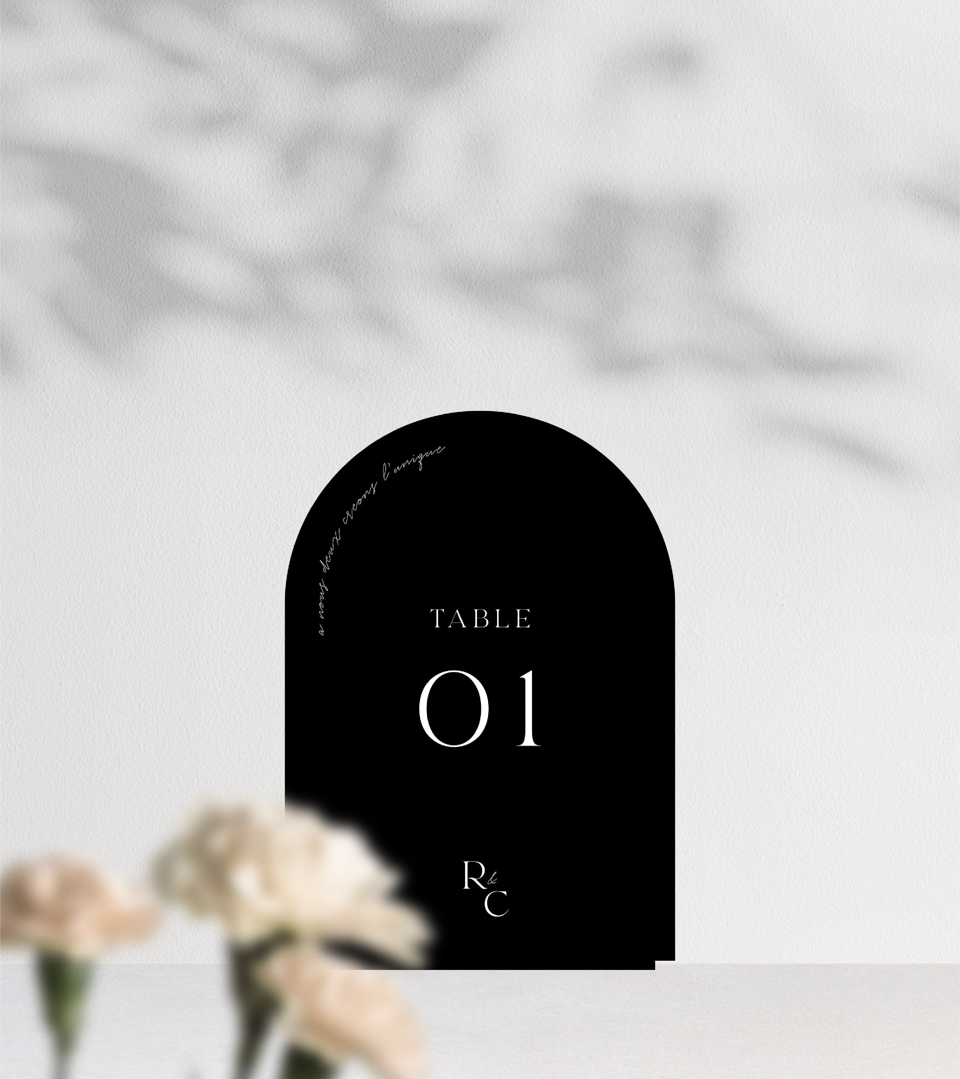 Nom de Table noir — Collection Black and White