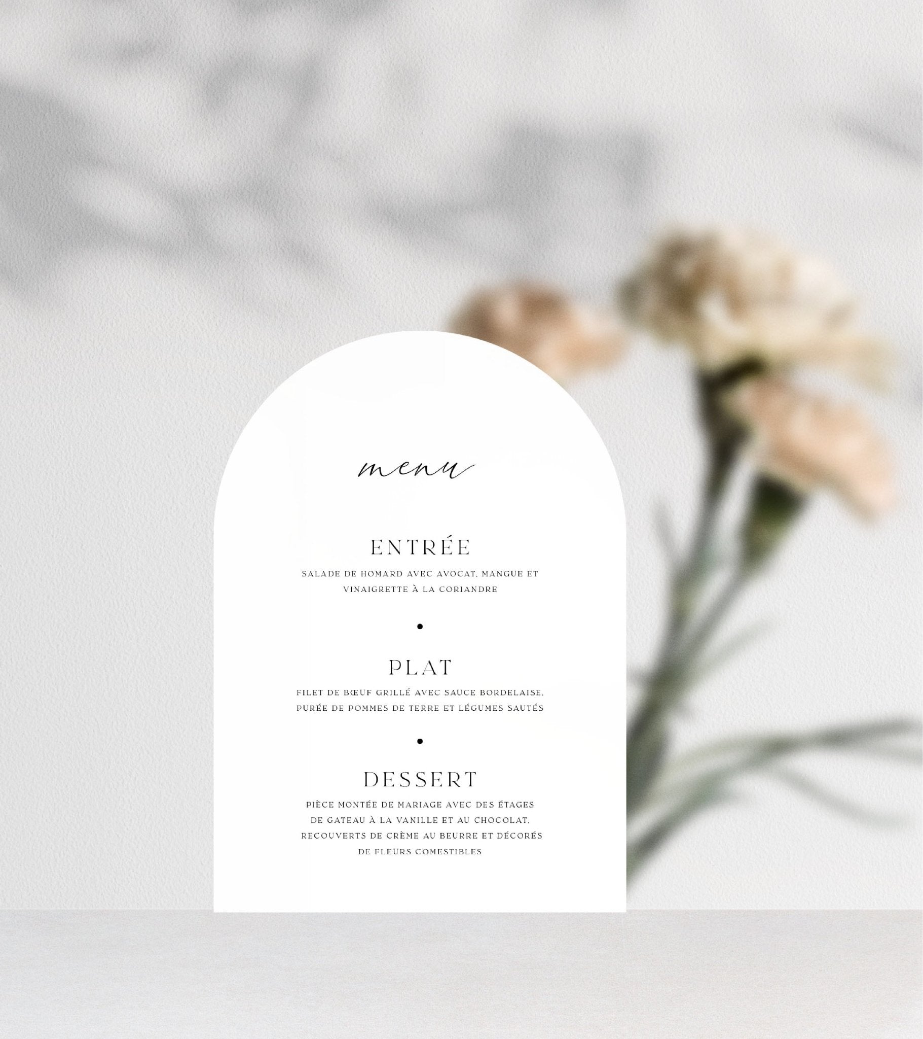 Menu blanc - Agencemdf