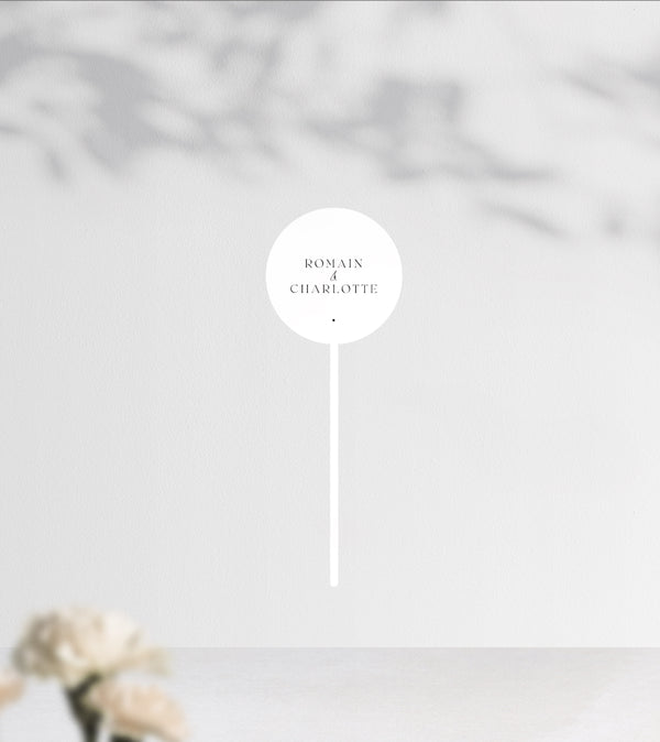 Cake topper blanc